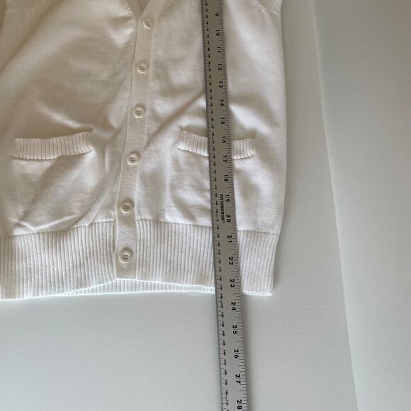 Campure‎ 100% Cotton Sweater Vest White Layering Casual Fisherman Womens Size S - Picture 6 of 10